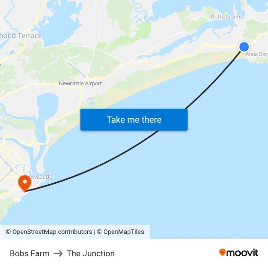 Bobs Farm to The Junction map