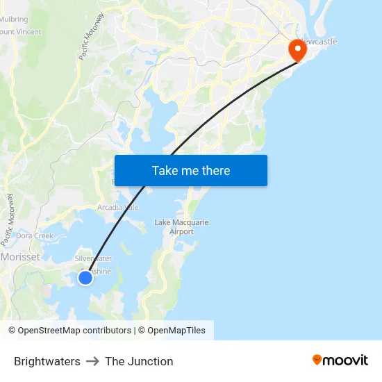 Brightwaters to The Junction map