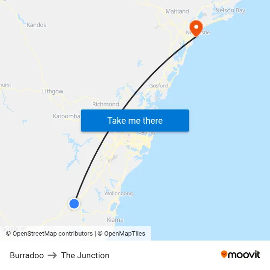 Burradoo to The Junction map