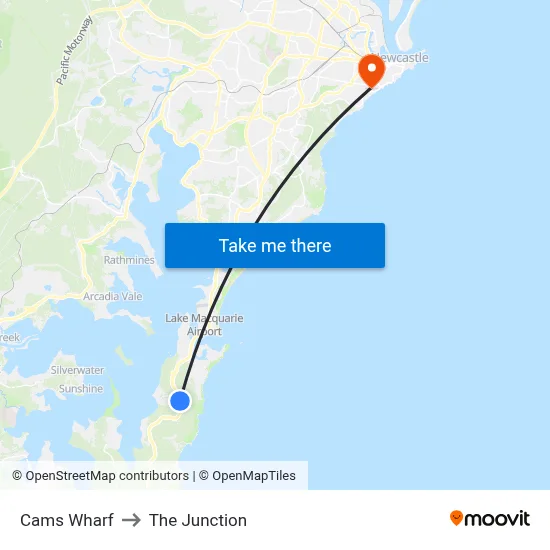 Cams Wharf to The Junction map