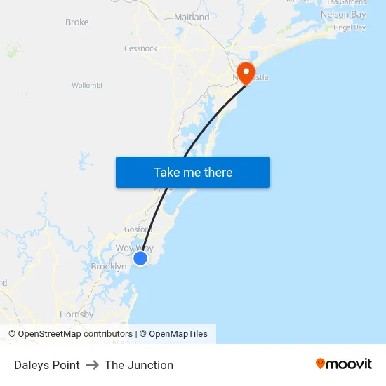 Daleys Point to The Junction map
