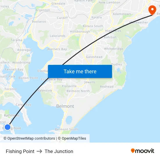 Fishing Point to The Junction map