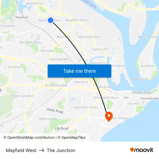 Mayfield West to The Junction map