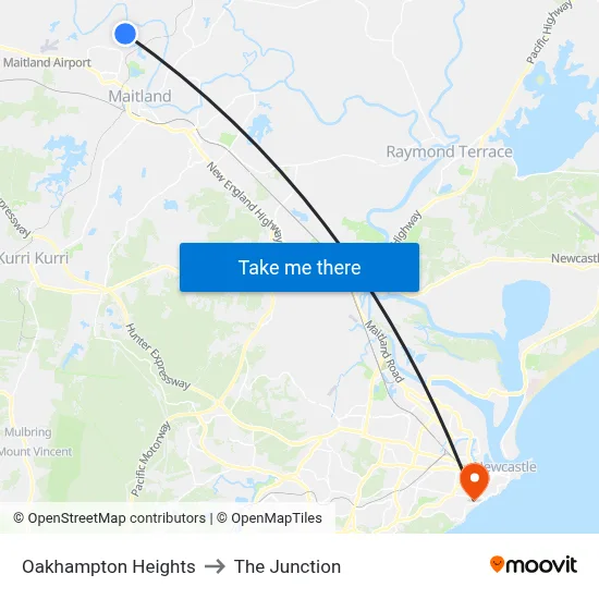 Oakhampton Heights to The Junction map