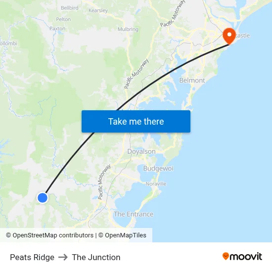 Peats Ridge to The Junction map