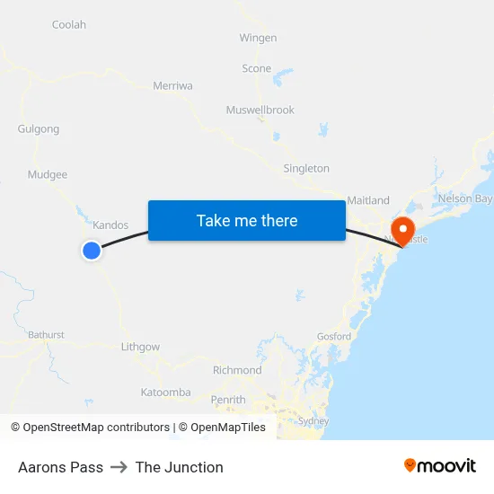 Aarons Pass to The Junction map