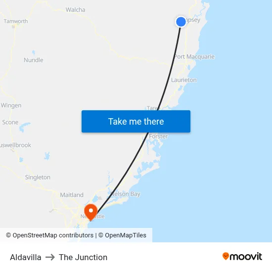 Aldavilla to The Junction map