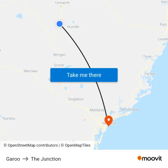 Garoo to The Junction map