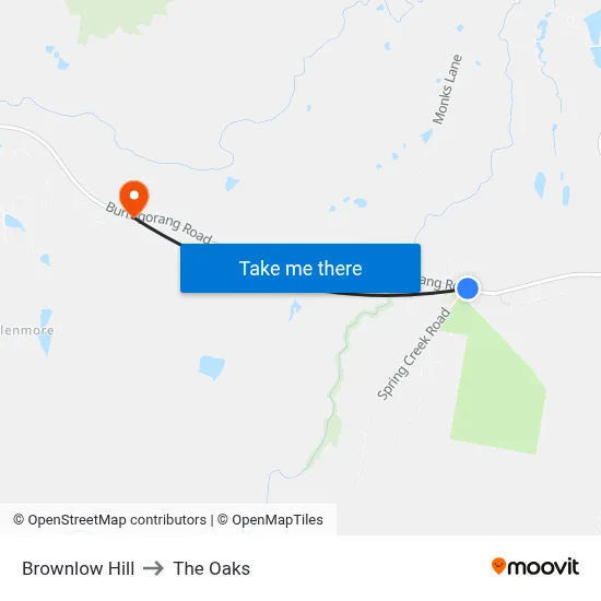 Brownlow Hill to The Oaks map