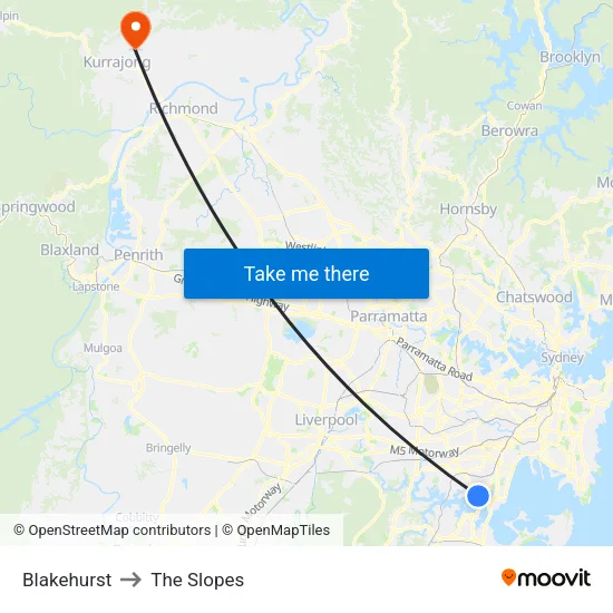 Blakehurst to The Slopes map