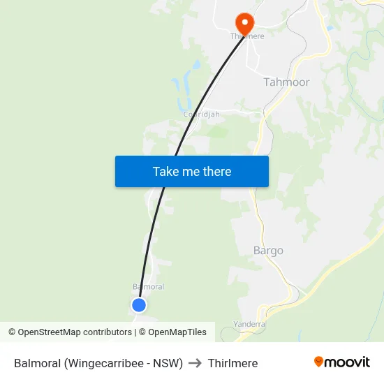 Balmoral (Wingecarribee - NSW) to Thirlmere map