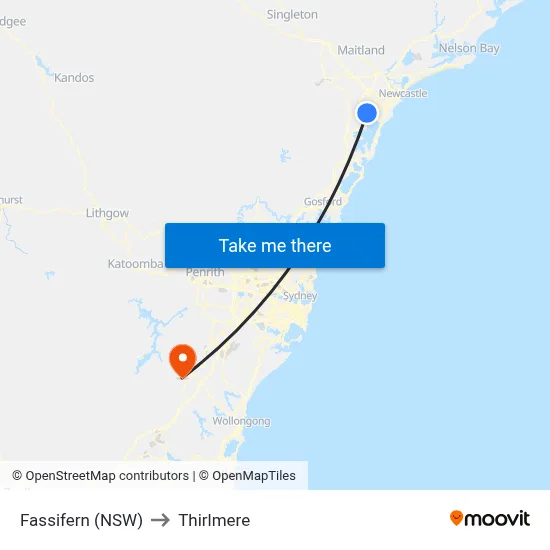 Fassifern (NSW) to Thirlmere map