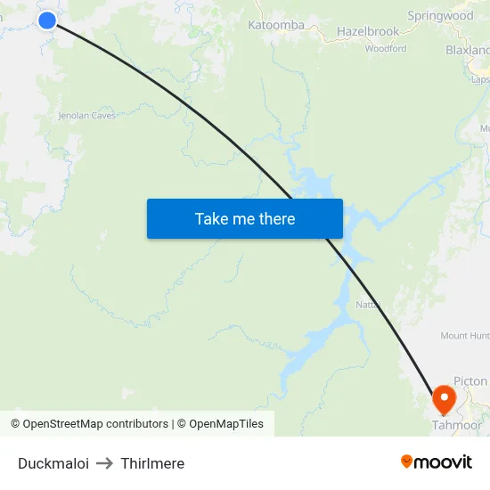 Duckmaloi to Thirlmere map