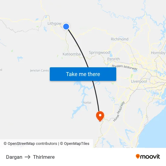 Dargan to Thirlmere map