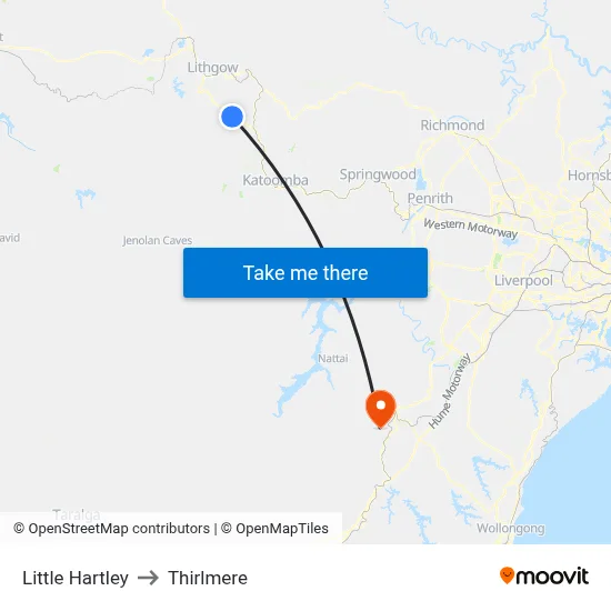 Little Hartley to Thirlmere map
