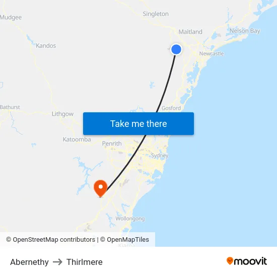 Abernethy to Thirlmere map
