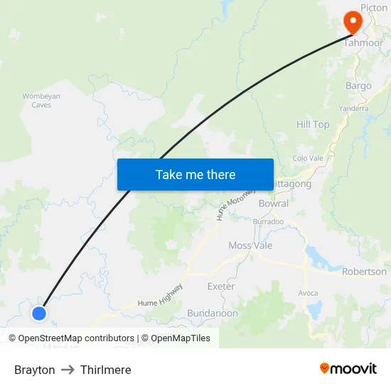 Brayton to Thirlmere map