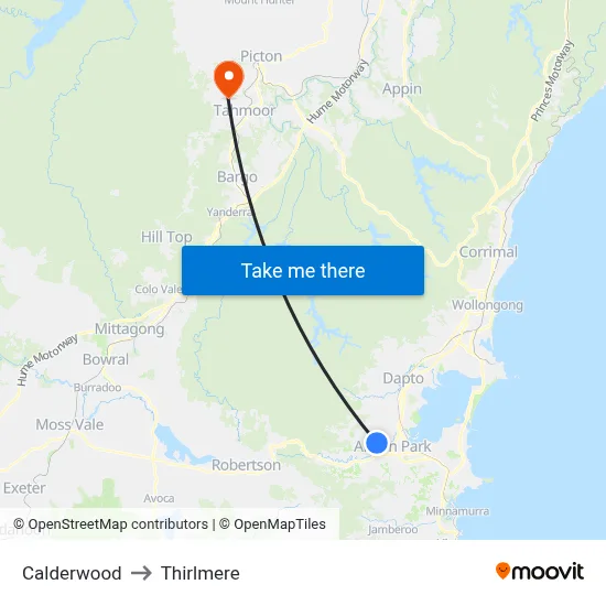 Calderwood to Thirlmere map