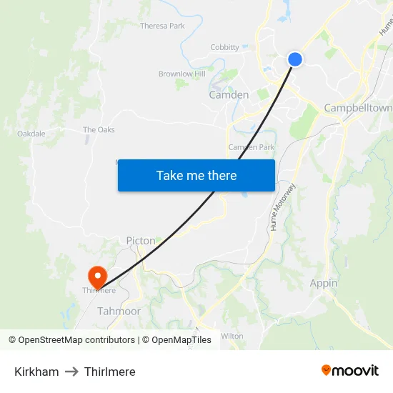 Kirkham to Thirlmere map