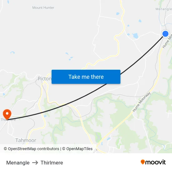 Menangle to Thirlmere map