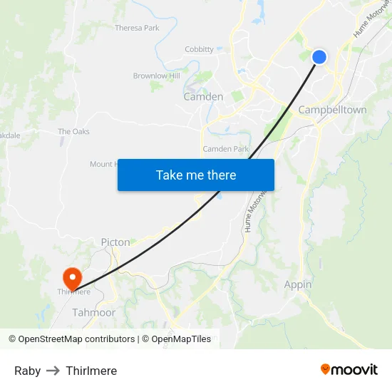 Raby to Thirlmere map