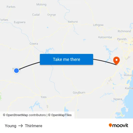 Young to Thirlmere map