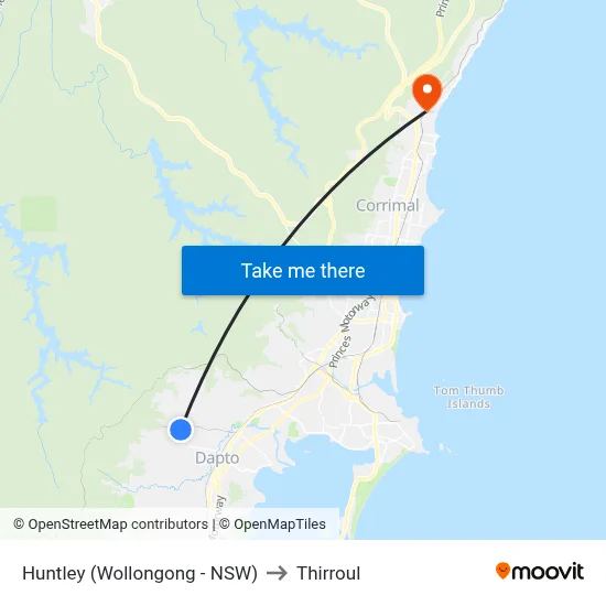 Huntley (Wollongong - NSW) to Thirroul map