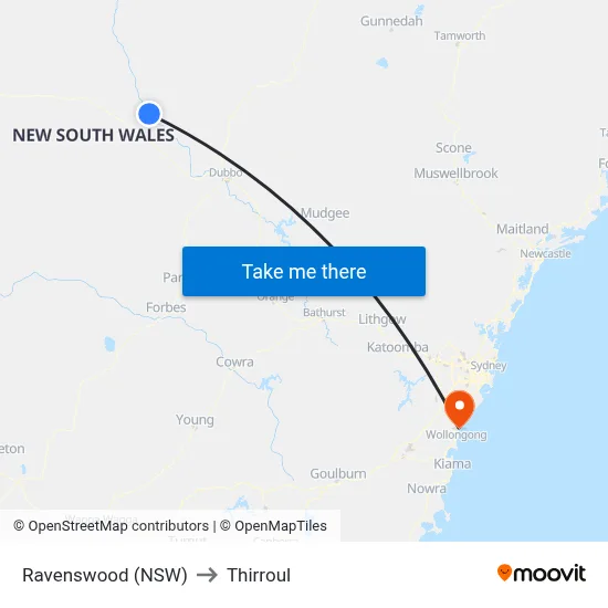 Ravenswood (NSW) to Thirroul map