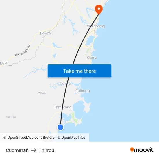 Cudmirrah to Thirroul map