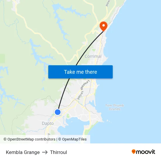 Kembla Grange to Thirroul map