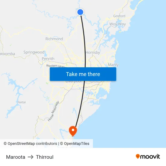Maroota to Thirroul map