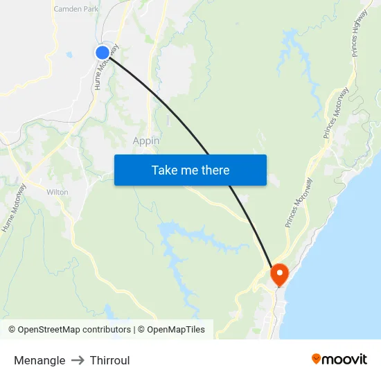 Menangle to Thirroul map