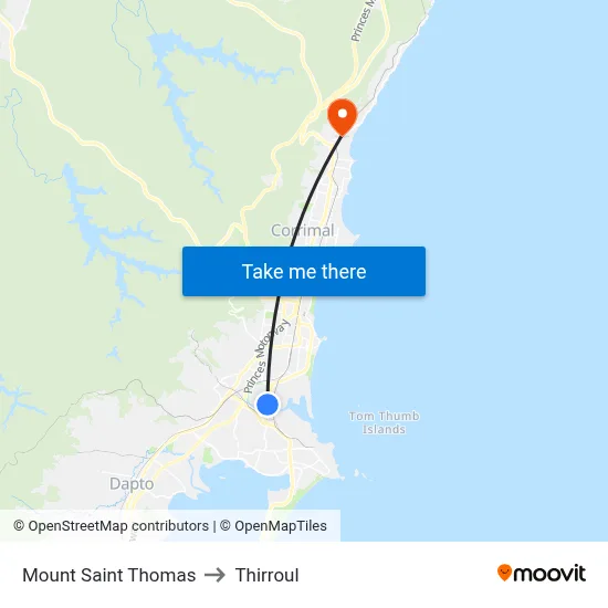 Mount Saint Thomas to Thirroul map