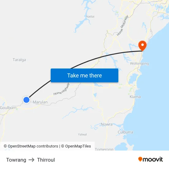 Towrang to Thirroul map