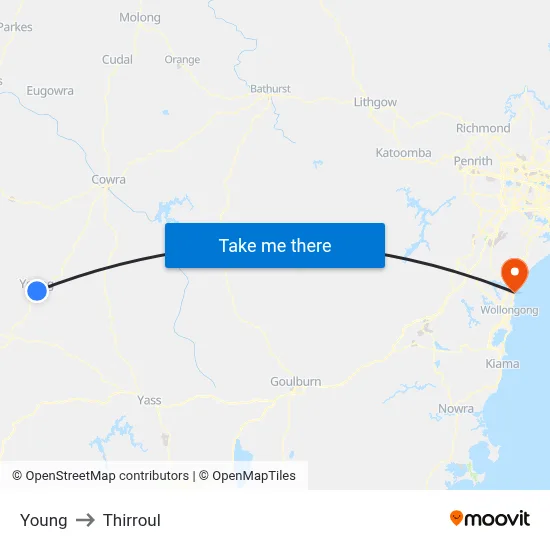 Young to Thirroul map
