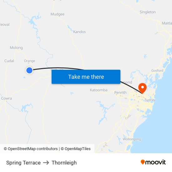 Spring Terrace to Thornleigh map