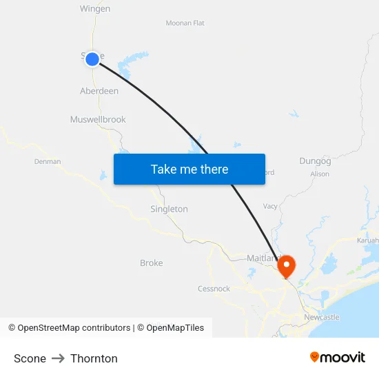 Scone to Thornton map