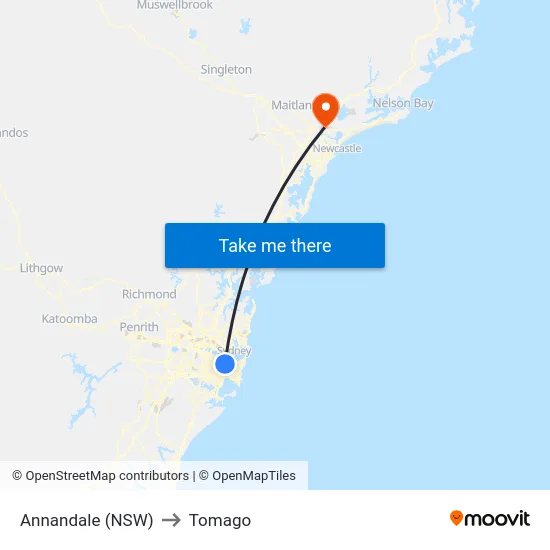 Annandale (NSW) to Tomago map