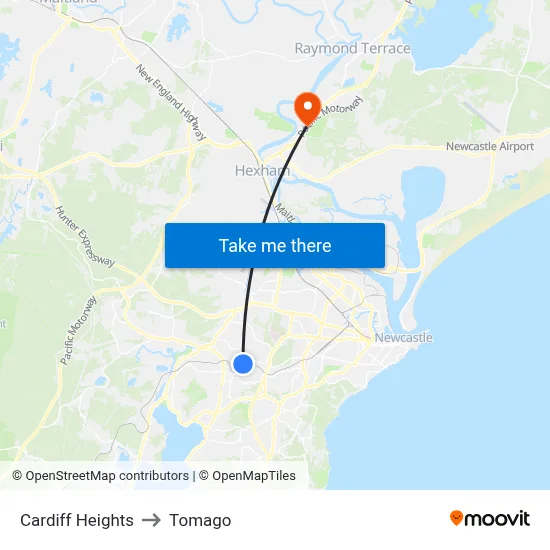 Cardiff Heights to Tomago map