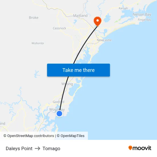 Daleys Point to Tomago map