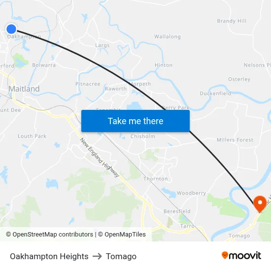Oakhampton Heights to Tomago map
