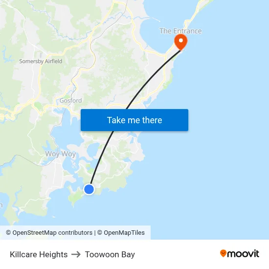 Killcare Heights to Toowoon Bay map