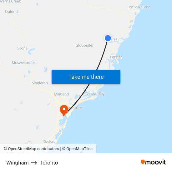 Wingham to Toronto map