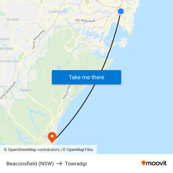 Beaconsfield (NSW) to Towradgi map