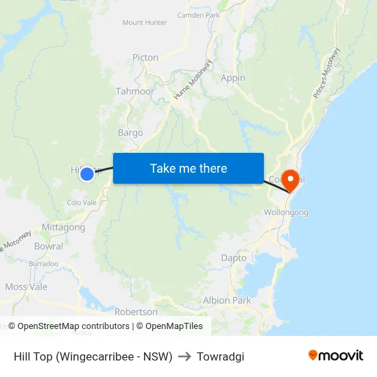 Hill Top (Wingecarribee - NSW) to Towradgi map