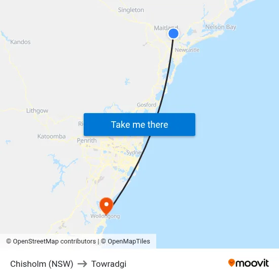 Chisholm (NSW) to Towradgi map