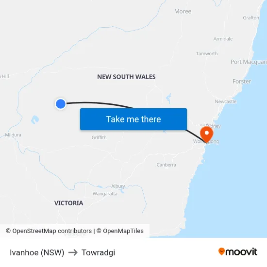 Ivanhoe (NSW) to Towradgi map