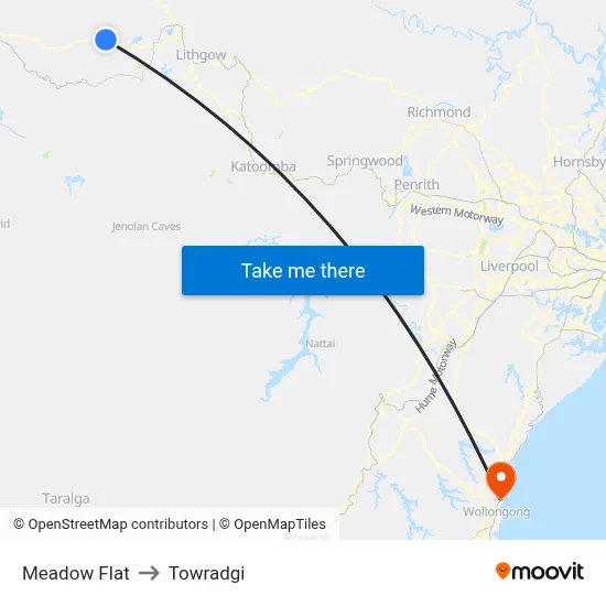 Meadow Flat to Towradgi map
