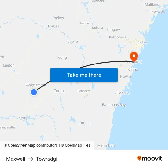 Maxwell to Towradgi map