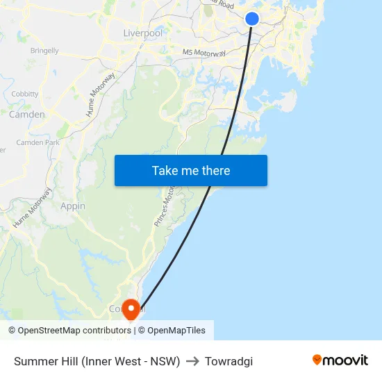 Summer Hill (Inner West - NSW) to Towradgi map